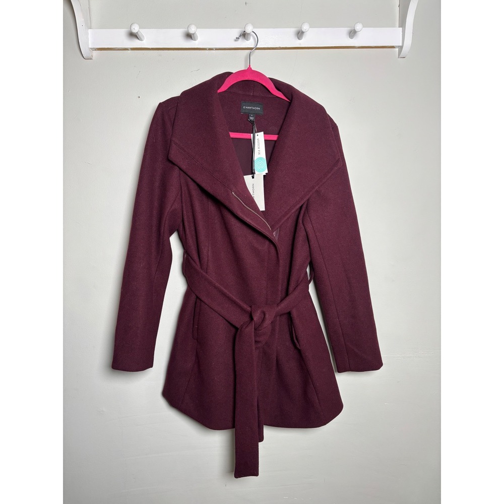 41 Hawthorn NWT Burgundy Wrap Coat Moto Duster Jacket Goth Chic L